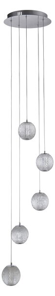 Lampadario Contemporaneo Fascino Acciaio Cromo Policarbonato Led 28W 3000K