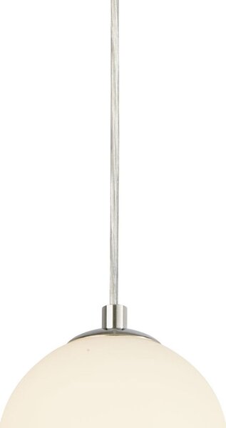 Lampadario Contemporaneo Palla Neve Acciaio Cromo Vetro Bianco Led 18,97W 3000K
