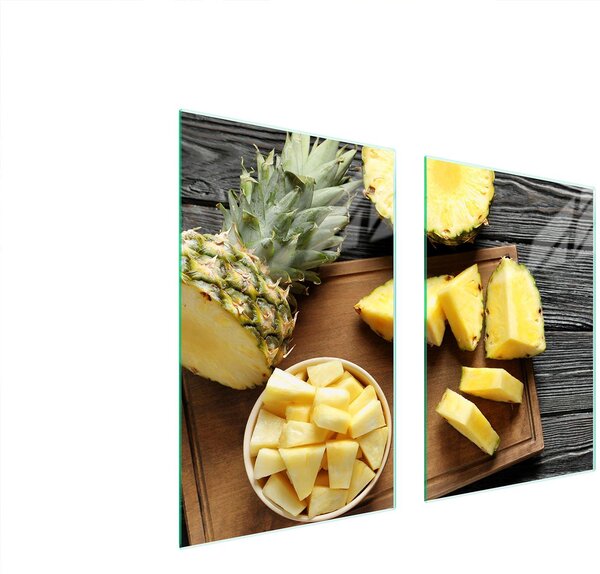 Piatto Di Protezione In Vetro Per Cucina 65X52 Ananas