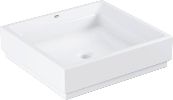 Vasca da appoggio Grohe CUBE KERAMIK senza foro per rubinetto e troppopieno 50 cm, 500 x 490 mm PureGuard/bianco alpino