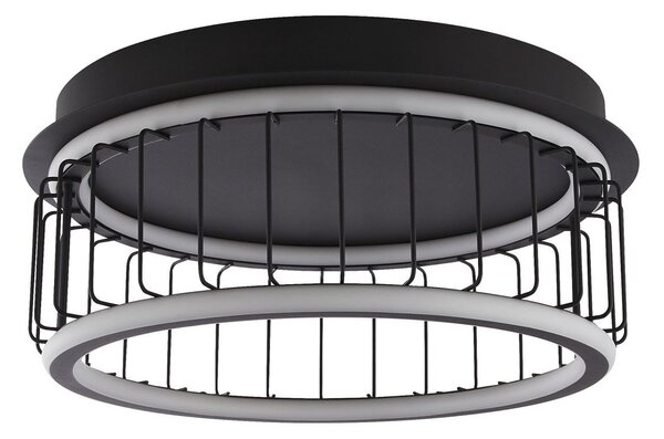 Plafoniera Contemporanea Circolo Alluminio Bianco Silicone Nero Led 40W 3000K