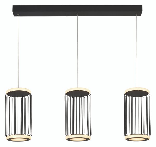Lampadario Contemporaneo Circolo Alluminio Bianco Silicone Nero Led 35W 3000K