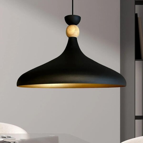 Lampada a sospensione nera Ø35 cm metallo E27 Lampada moderna, senza lampadina