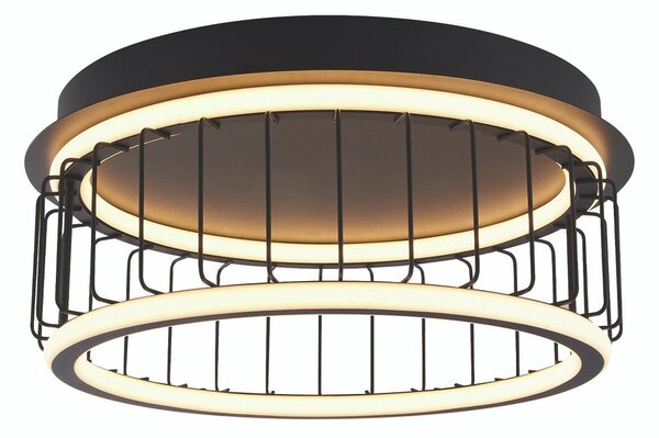 Plafoniera Contemporanea Circolo Alluminio Bianco Silicone Nero Led 40W 3000K