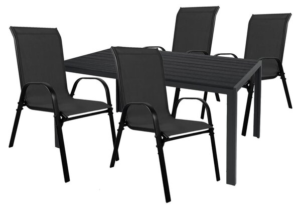 Set da giardino Set di sedute 5 pezzi 180x90cm Alluminio / Non-Legno