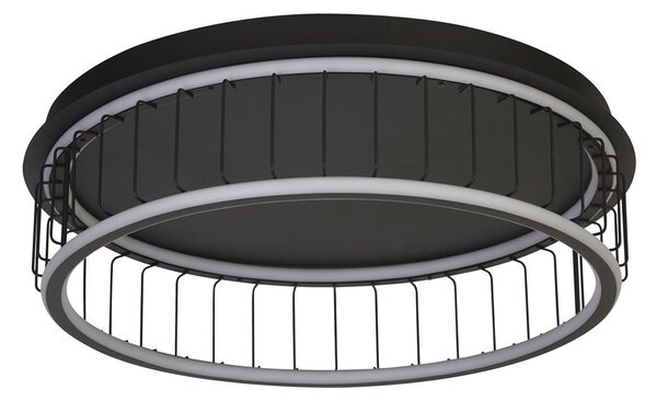 Plafoniera Contemporanea Circolo Alluminio Bianco Silicone Nero Led 46W 3000K