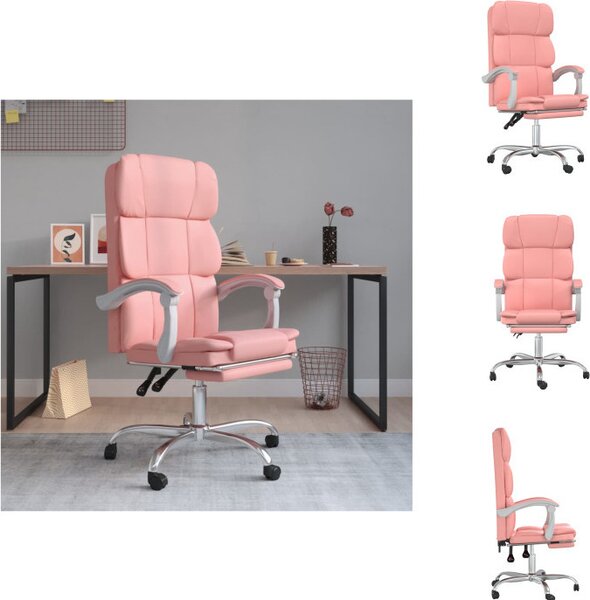 VidaXL Sedia da ufficio con funzione reclinabile in Pelle finta rosa - Sedie da ufficio
