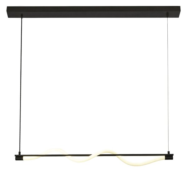 Lampadario Moderno Serpente Acciaio Bianco Policarbonato Nero Led 15W 2700K