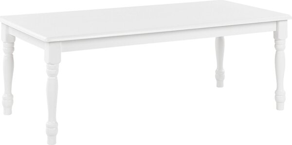 Tavolino BELIANI bianco MDF rubberwood 120 x 60 cm gambe sagomate design vintage soggiorno