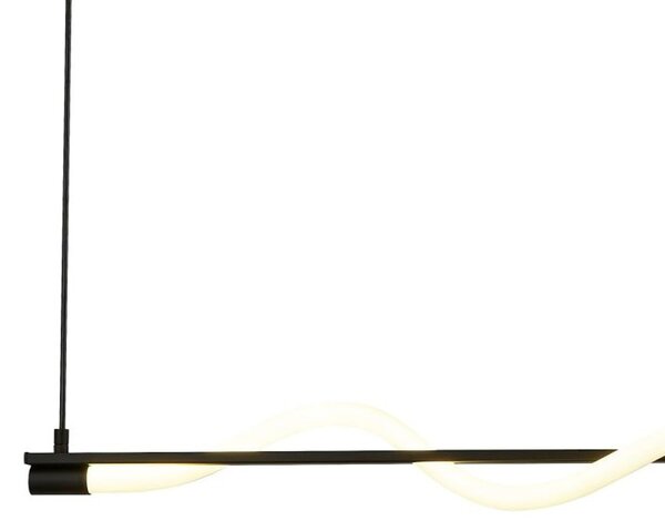 Lampadario Moderno Serpente Acciaio Bianco Policarbonato Nero Led 15W 2700K
