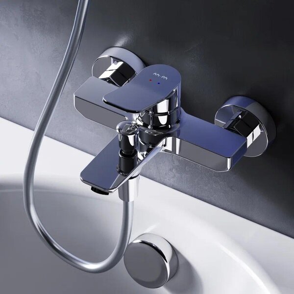 AM.PM Miscelatore per vasca Miscelatore per vasca Miscelatore monocomando cromato Rubinetti per vasca da bagno in ottone a parete