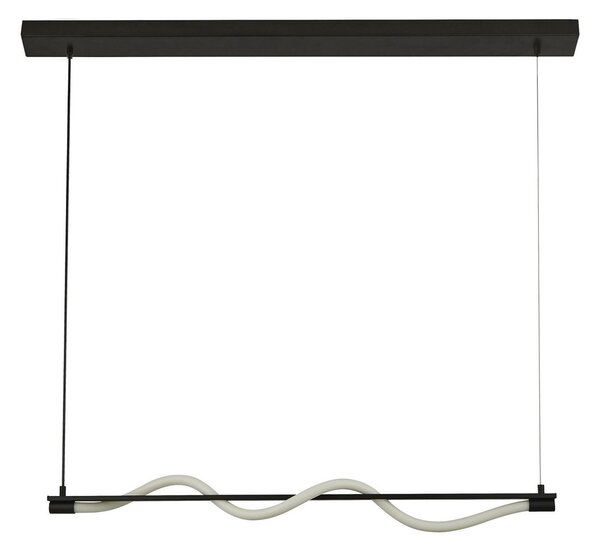 Lampadario Moderno Serpente Acciaio Bianco Policarbonato Nero Led 15W 2700K