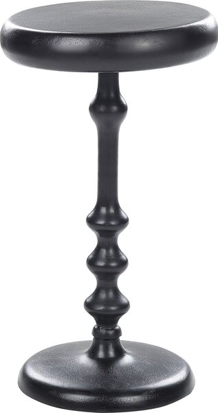 BELIANI Tavolo pieghevole in metallo nero 30 x 30 cm tavolino rotondo di forma geometrica soggiorno