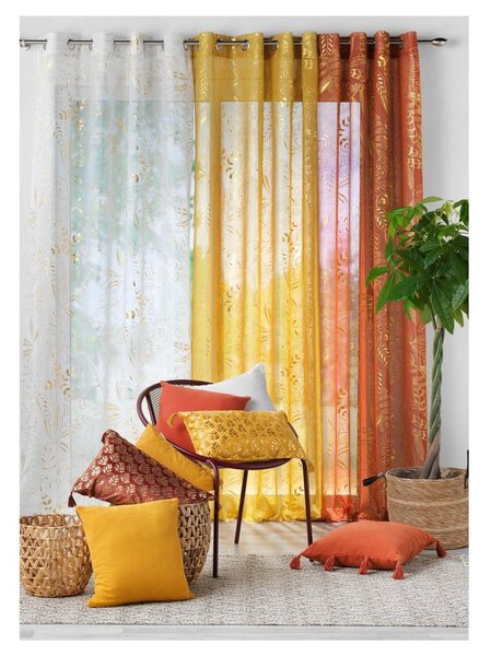 Tenda in voile arancione 140x280 cm Belflor - douceur d'intérieur