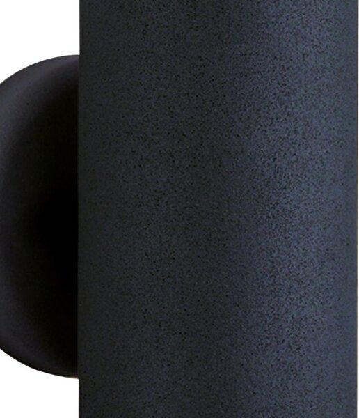 Applique Moderna Metro Alluminio Nero Vetro 2 Luci Gu10