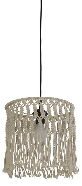 Sospensione Industrial-Nordico Bahamas Acciaio Bianco Tessuto 1 Luce E27