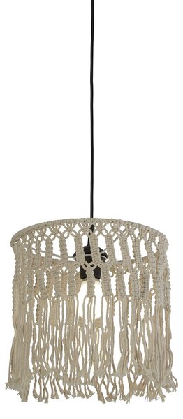 Sospensione Industrial-Nordico Bahamas Acciaio Bianco Tessuto 1 Luce E27