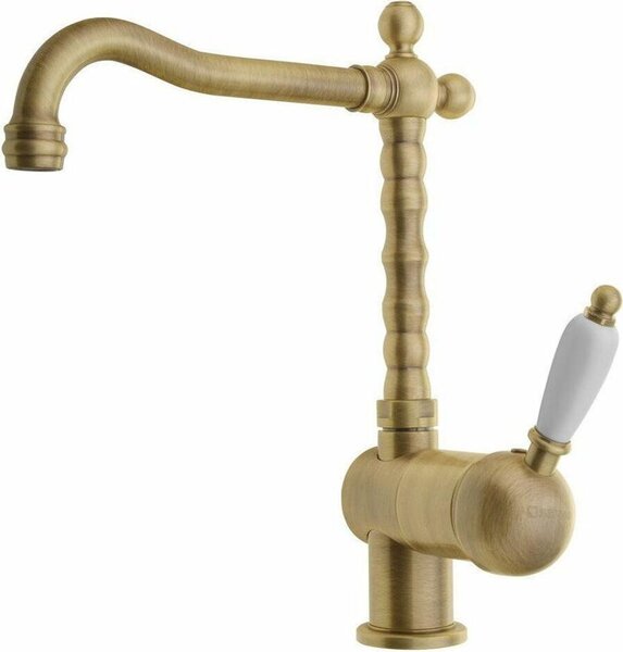 Rubinetto da cucina KIRKÉ WHITE, leva bianca, bronzo