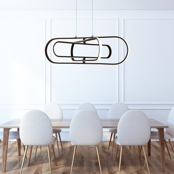 Lampadario Moderno Clip Acciaio Bianco Nero Led 52,44W 3000 - 4500 - 6500K