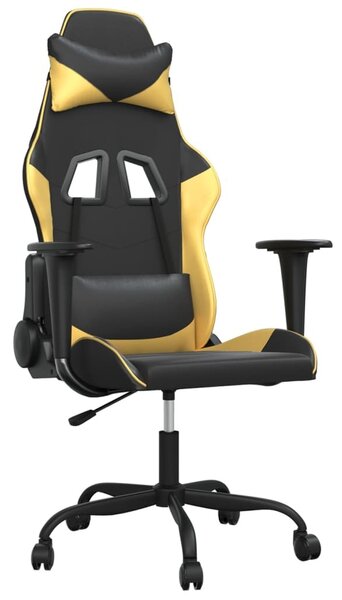 VidaXL Sedia da gioco in ecopelle nera e dorata