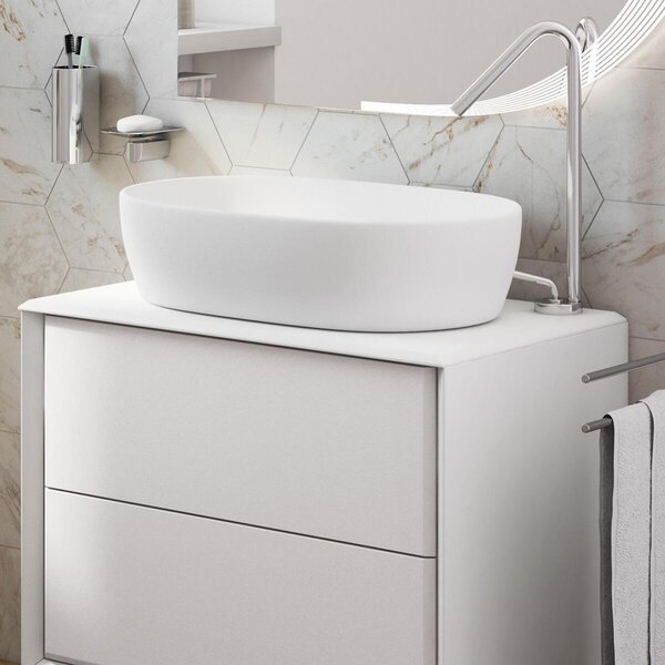 Top per lavabo Bellagio L 71 x P 46 x H 1.6 cm bianco opaco
