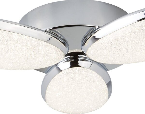 Plafoniera Moderno Lori Acciaio Cromo Vetro Trasparente Led 8W 4000K