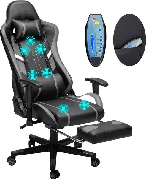 Sedia da ufficio, design ergonomico, regolabile in altezza, nera