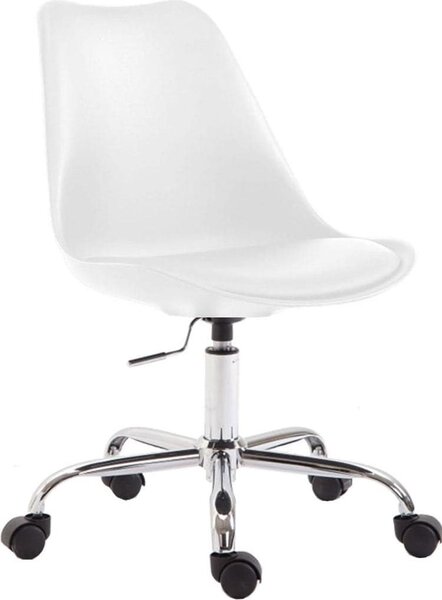 Sedia da ufficio in Pelle finta - Seduta ergonomica - Design moderno in plastica | Colore: Bianco