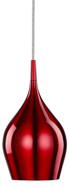Lampadario Contemporaneo Vibrante Alluminio Rosso 1 LuceE14