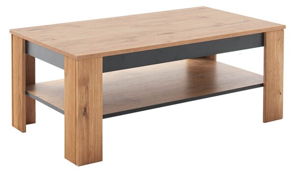 Tavolino con ripiano in rovere selvatico