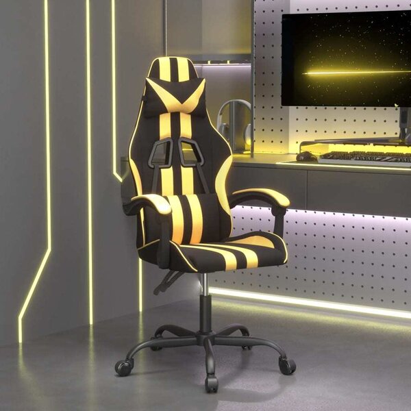 Sedia da gioco girevole vidaXL in Pelle finta nera e dorata