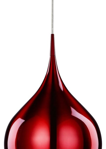 Sospensione Contemporanea Vibrante Alluminio Rosso 1 Luce E27