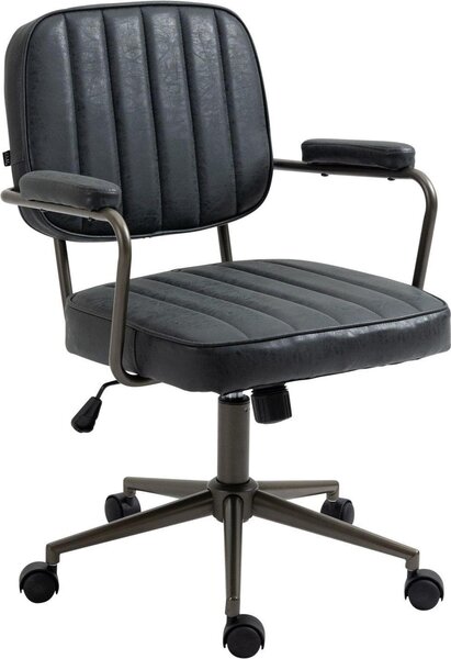 Sedia da ufficio, sedia ergonomica, funzione reclinabile e comfort in Pelle finta | colore: nero antico
