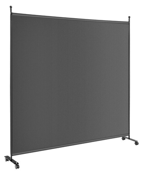 Costway Pannello divisorio singolo con ruote bloccabili, Paravento da interno portatile da soggiorno 184x184cm Grigio