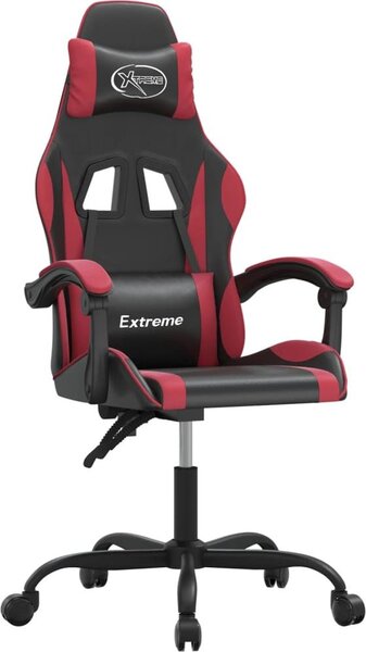 Sedia Gaming Nero e Rosso Vino in Pelle finta