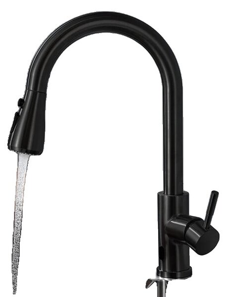 Rubinetto da cucina touchless, sensore a infrarossi, superficie spazzolata, hwx-nero