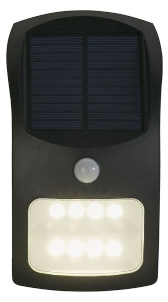 Applique Moderna Solare Policarbonato Nero Bianco Led 1,8W 3000K