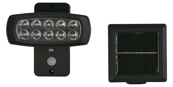 Applique Moderna Solare Policarbonato Nero Led 2,5W 3000K