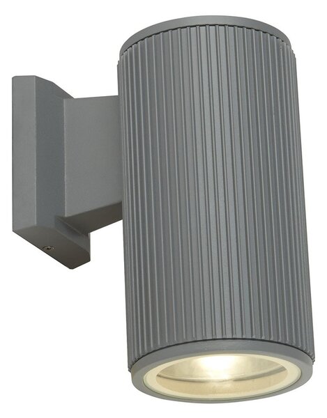 Applique Moderna Amburgo Alluminio Grigio Trasparente 1 Luce E27