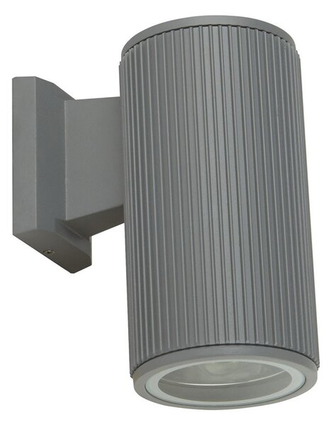 Applique Moderna Amburgo Alluminio Grigio Trasparente 1 Luce E27