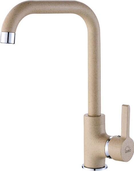 Laveo LENA BKU 465D Miscelatore monocomando per lavello Granite Beige, bocca mobile, testa in Vetroceramica, sistema di installazione semplice