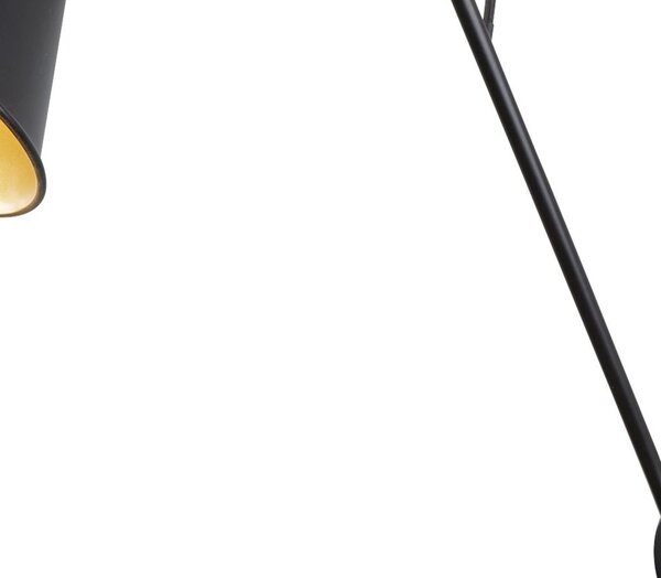 Applique Snodabile Moderna Swinf Arm Acciaio Nero Oro 1 Luce E27