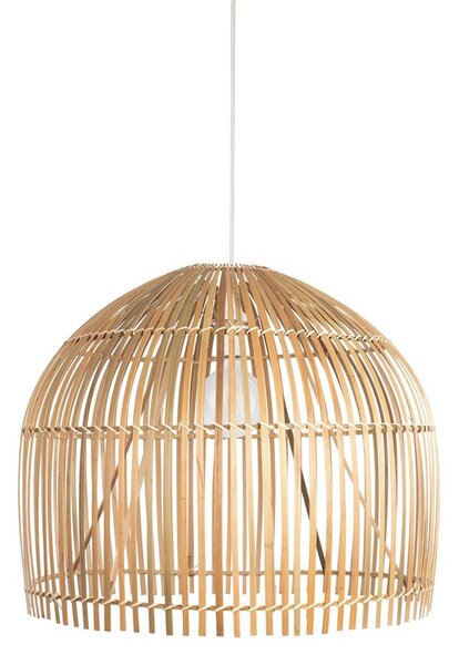 Sospensione Nordica Bali Acciaio Marrone Legno 1 Luce E27 D60Cm