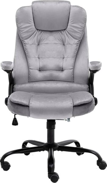 Sedia da Ufficio Grigio Chiaro in Velluto