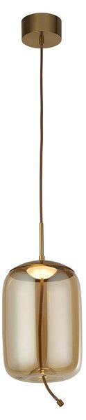 Lampadario Contemporaneo Lisbona Acciaio Ottone Vetro Argento Led 6W 2700K