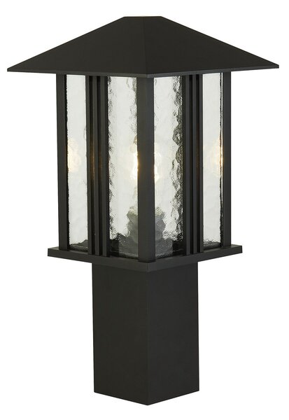Paletto Contemporaneo Venezia Alluminio Nero Vetro Trasparente 1 Luce E27 45Cm