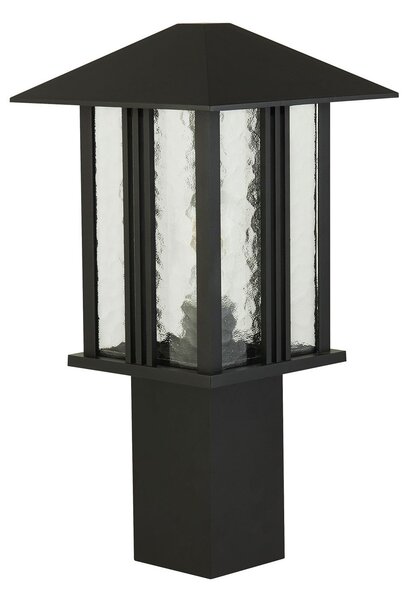 Paletto Contemporaneo Venezia Alluminio Nero Vetro Trasparente 1 Luce E27 45Cm