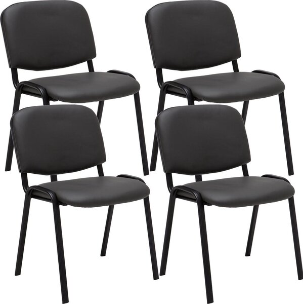 Set di 4 sedie per visitatori in Pelle finta Ken