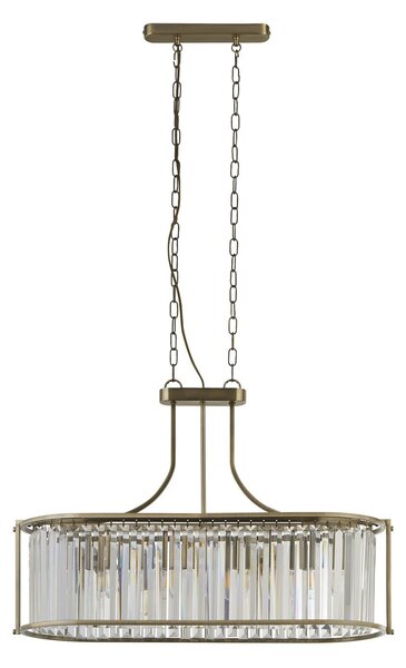 Lampadario Contemporaneo Victoria Acciaio Adjustable Vetro 5 Luci E27
