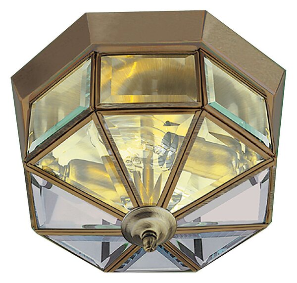 Plafoniera Contemporanea Pisa Iii Ottone Vetro 1 Luce E14